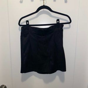 Black velvet high rise shorts